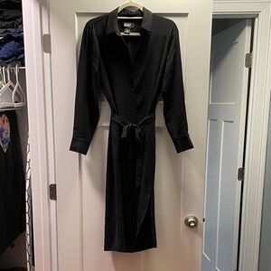 DKNY Black Long Sleeve Shirt Dress Size‎ Italian Elegant Workwear Size 4